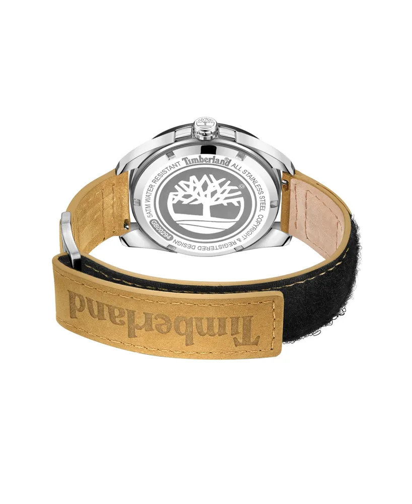 Timberland Men's Quartz Carrigan Wheat Genuine Leather Strap Watch, 44mm