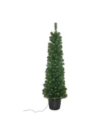 Kurt Adler 5' Pre-Lit Potted Tree with 100-Light Warm Led Bulbs