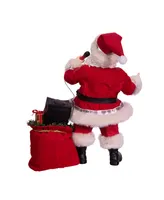 Kurt Adler 10.5" Battery-Operated Fabriche Musical Karaoke Santa