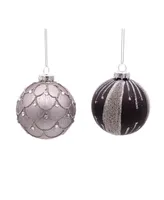 Kurt Adler 80mm Jeweled Glass Ball Ornaments, 6 Piece Set