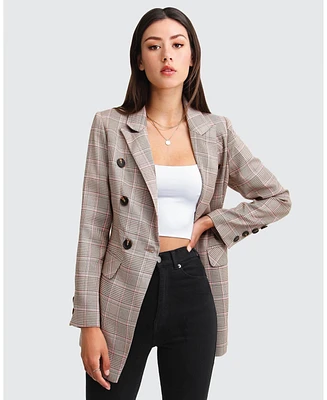 Belle & Bloom Too Cool For Work Plaid Blazer