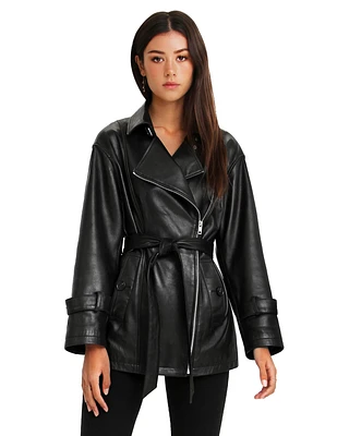 Belle & Bloom Women's Bff Belted Leather Jacket