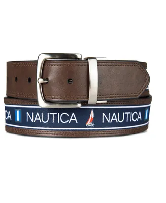 Nautica Men's Reversible Flag Belt