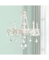 Kathy Ireland Chateau de Conde Antique Rubbed White Chandelier Lighting 26" Wide French Clear Crystal 5