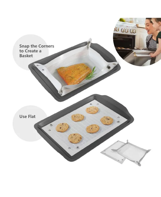 Zulay Kitchen (2 Pack) Reusable Silicone Baking Mat Sheet Set - Grey