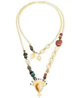 Nectar Nectar New York 18k Gold-Plated Chezerah Two-Row Gemstone Statement 32" Necklace