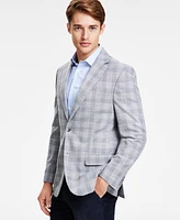 Tommy Hilfiger Men's Modern-Fit Blue Plaid Sport Coat