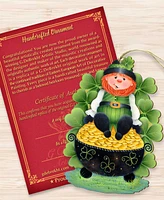 Designocracy Holiday Wooden Ornaments Lepricon's Pot Full of Gold Home Decor Set of 2 J. Mills-Price