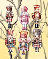 Designocracy Nutcrackers Christmas Wooden Clip-On Ornaments Set of 6 G. DeBrekht