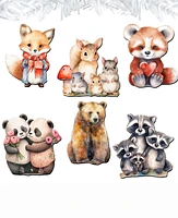 Designocracy Forest Animals Christmas Wooden Clip-On Ornaments Set of 6 G. DeBrekht