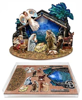 Designocracy Nativity with Angel Village 12" Christmas Nativity Mantel Decor G. DeBrekht