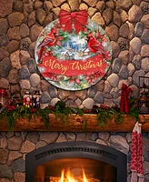 Designocracy Merry Christmas Wooden Door Decor Welcome Sign Hanging Decoration G. DeBrekht