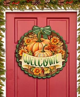 Designocracy Holiday Welcome Sign Wooden Door Decor Hanging Decoration Welcome G. DeBrekht