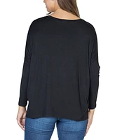 24seven Comfort Apparel Women's Long Sleeve Oversized Dolman Top