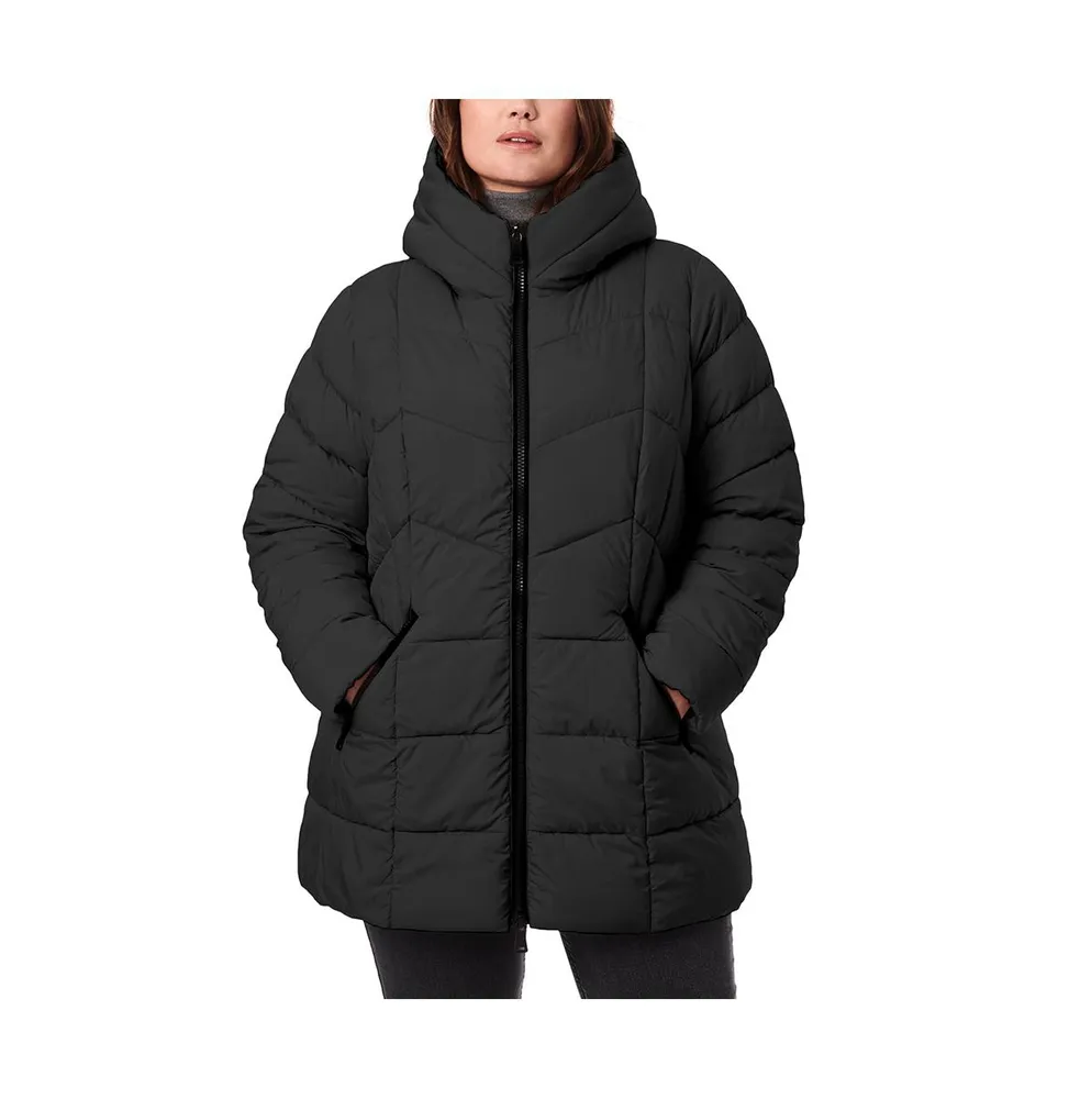 Women's Plus-Size Mid-Length Puffer Jacket