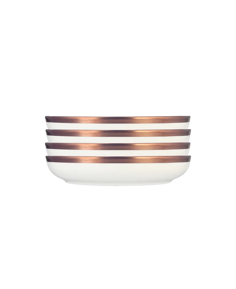 Porland Copper Line 4 Piece Bowl Set, Service for 4