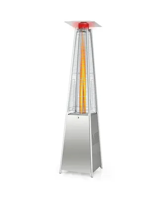 90'' Tall Pyramid Patio Heater Quartz Glass Tube Flame Heating 42000 Btu