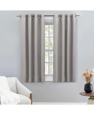 Ricardo Grasscloth Lined Grommet Curtain Panel w/Wand 54"W x 54"L