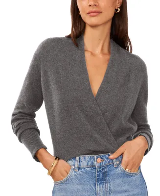 1.state Women's Surplice V-Neck Faux-Wrap Sweater