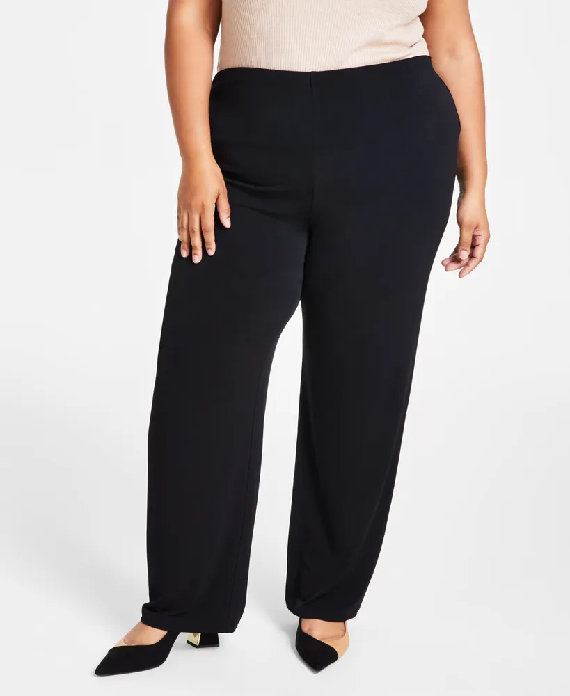 Jm Collection Plus and Petite Wide-Leg Pull-On Pants