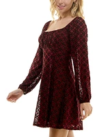 As U Wish Juniors' Emma Mesh Fit & Flare Dress