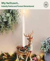 Fitz and Floyd Noel Holiday Standing Deer Candle Holder, 10.25-in