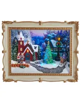 Kurt Adler 7.48" Battery-Operated Light Up Musical Village Scene Frame