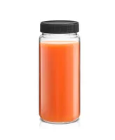 JoyJolt Glass Canning Juice Bottles with Lids, Set of 8