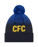 Men's New Era Navy Chelsea Marl Cuffed Knit Hat with Pom