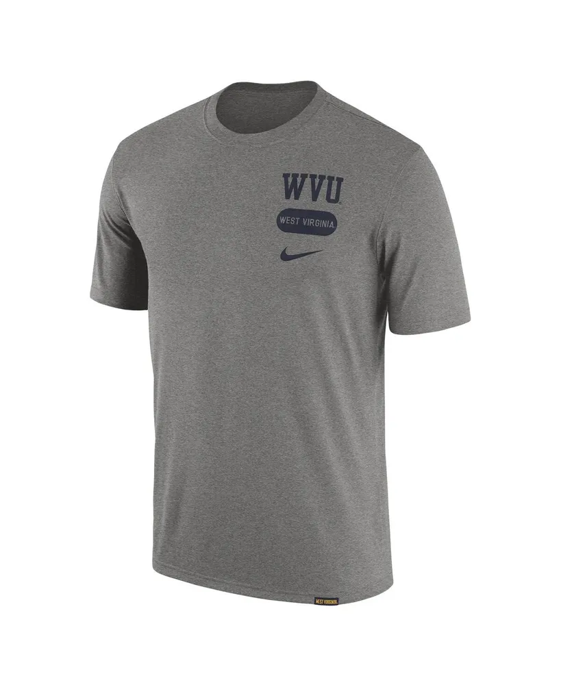 Men's Nike Heather Gray West Virginia Mountaineers Campus Letterman Tri-Blend T-shirt