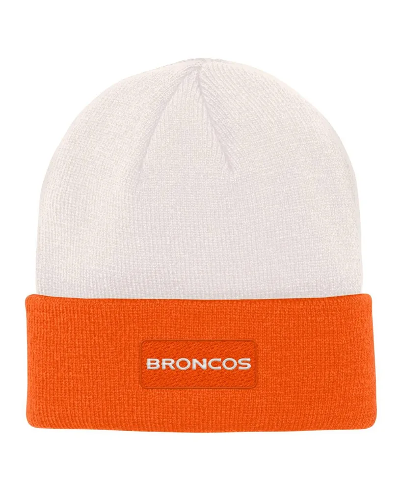 Big Boys and Girls Cream, Orange Denver Broncos Bone Cuffed Knit Hat