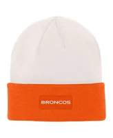 Big Boys and Girls Cream, Orange Denver Broncos Bone Cuffed Knit Hat