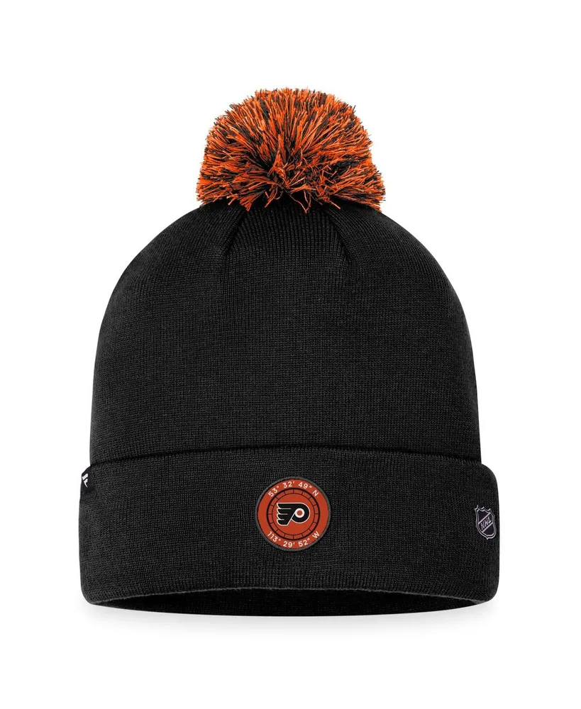 Men's Fanatics Black Philadelphia Flyers 2023 Nhl Draft Cuffed Knit Hat with Pom