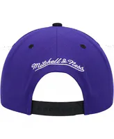 Men's Mitchell & Ness Purple, Black Los Angeles Lakers Hardwood Classics Soul Transcript Snapback Hat