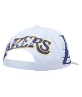 Men's Mitchell & Ness White Los Angeles Lakers Hardwood Classics In Your Face Deadstock Snapback Hat