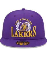 Men's New Era Purple Los Angeles Lakers Bold Laurels 9FIFTY Snapback Hat