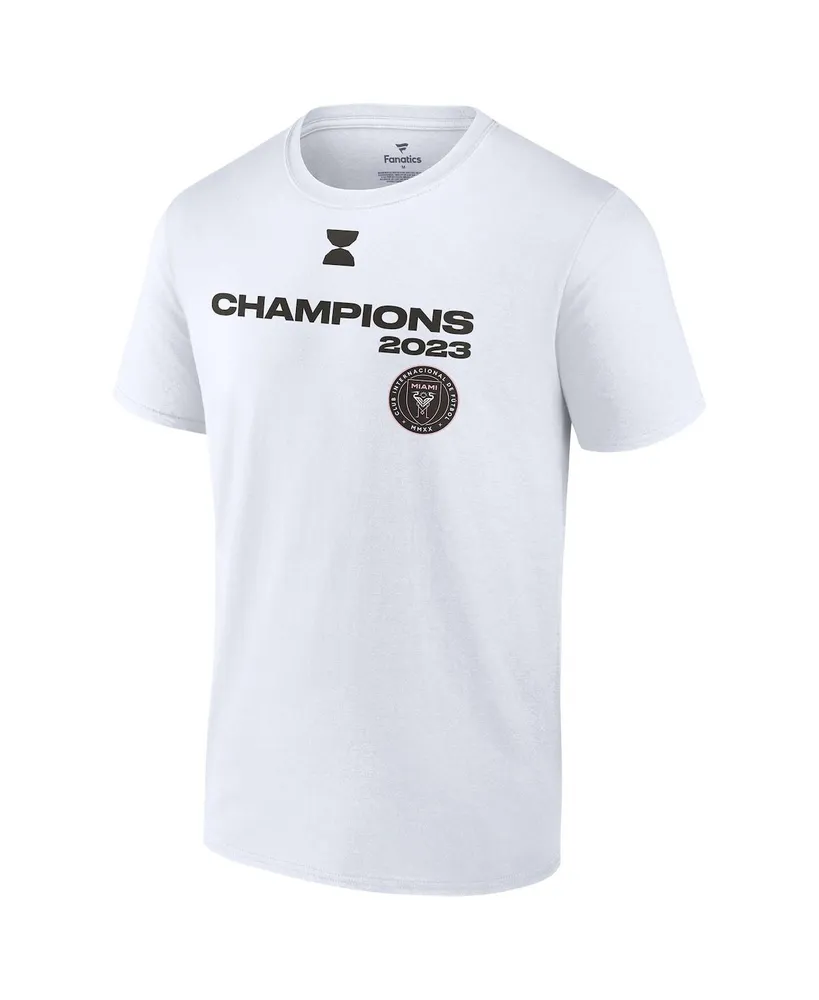 Men's Fanatics White Inter Miami Cf 2023 Leagues Cup Champions Locker Room T-shirt