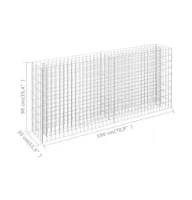 vidaXL Gabion Raised Bed Galvanized Steel 70.9"x11.8"x35.4"