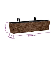 vidaXL Plant Pots 2 pcs Water Hyacinth Brown