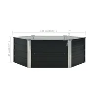 vidaXL Raised Garden Bed Anthracite 50.8"x50.8"x17.7" Galvanized Steel