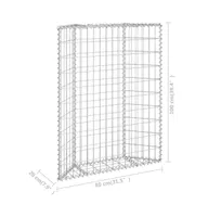 vidaXL Trapezium Gabion Raised Bed Galvanized Steel 31.5"x7.9"x39.4"