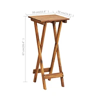 vidaXL Plant Stand 11.8"x11.8"x26.4" Solid Acacia Wood