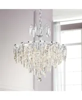 Vienna Full Spectrum Villette Chrome Small Pendant Chandelier Lighting 20 1/4" Wide Luxury Led Crystal for Dining Room House Foyer Entryway Kitchen Be