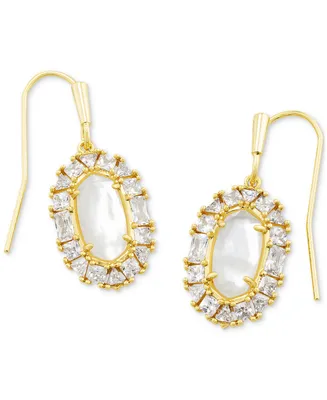 Kendra Scott Crystal-Framed Mother-of-Pearl Drop Earrings