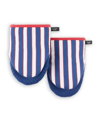 kate spade new york Botanical Stripe Mini Oven Mitt 2-Pack Set, 5.5" x 8"