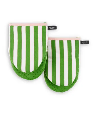 kate spade new york Botanical Stripe Mini Oven Mitt 2-Pack Set, 5.5" x 8"