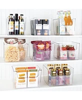 mDesign Kitchen Plastic Storage Organizer Bin with Open Front - 6 Pack - Clear, Usa Made