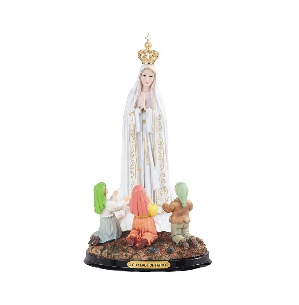 Fc Design 16"H Our Lady of Fatima with Children Prayer Statue Our Lady of The Holy Rosary Fatima Holy Figurine Religious Decoration Home Decor Perfect