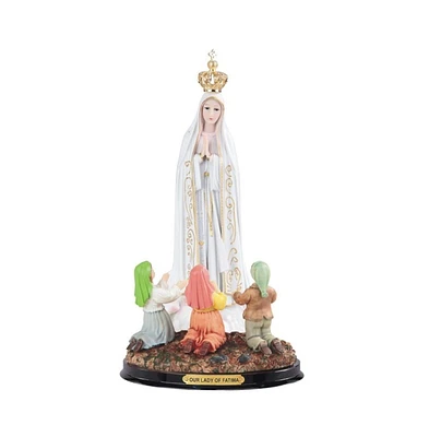 Fc Design 16"H Our Lady of Fatima with Children Prayer Statue Our Lady of The Holy Rosary Fatima Holy Figurine Religious Decoration Home Decor Perfect