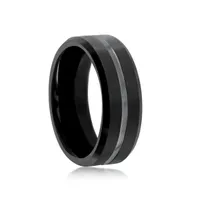 Metallo Matte & Polished Black Tungsten Ring